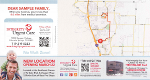 patients to you mailer marketing healthcare communications qr code map