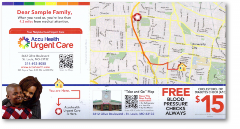 Urgent care patients2you mailer marketing