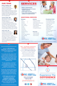 marketing material for urgent care healthcare communications information